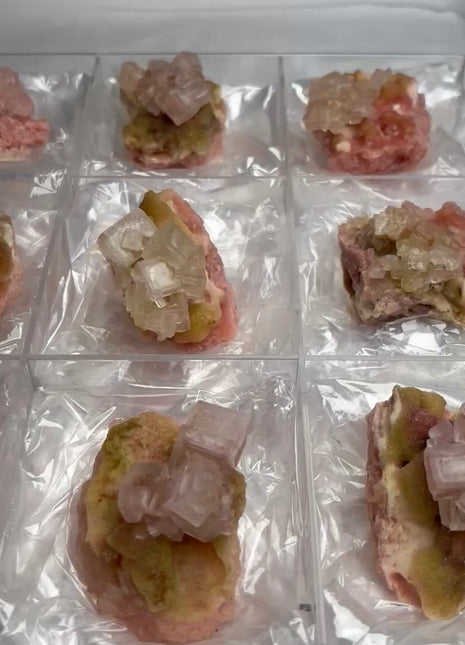 9 Pieces ! Pink and Green Halite Lot