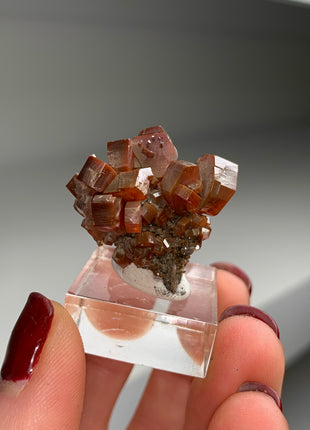 Red Vanadinite with Big Crystals