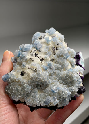 Rare ! Blue Celestine with Fluorite from Okorusu, Namibia *