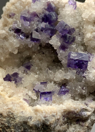 Purple Fluorite with Quartz - From Berbes, Spain