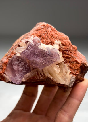 Unusual ! Purple Fluorite with Barite