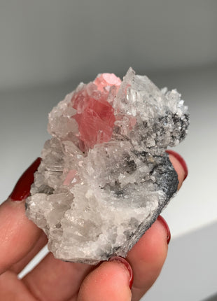 Pink Rhodocrosite with Quartz 🌸