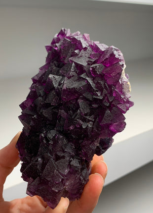 Octahedral Reddish Purple Fluorite