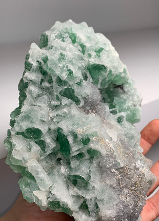 Sugar Fluorite with Sparkly Quartz