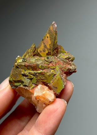 Iridescent Calcite with Chalcopyrite from Moldova