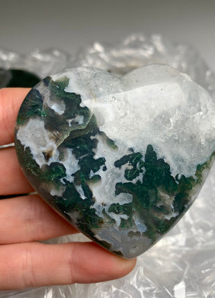 Very High Grade Moss Agate with Quartz Hearts - 4 Pieces !