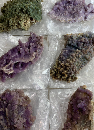 Grape Agate Lot - From Sulawesi, Indonesia - 6 Pieces !