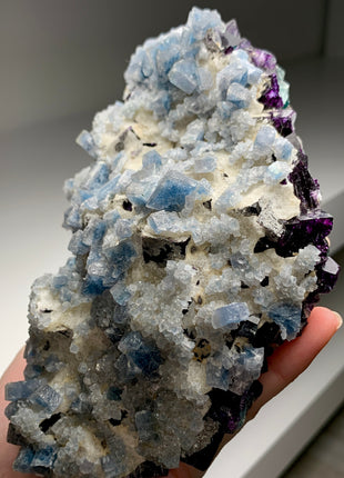 Rare ! Blue Celestine with Fluorite from Okorusu, Namibia *