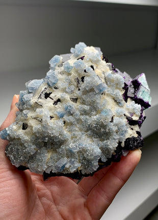 Rare ! Blue Celestine with Fluorite from Okorusu, Namibia *