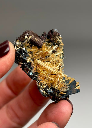 Golden Rutile with Hematite