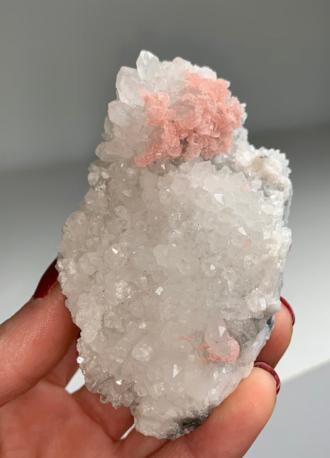 Pink Rhodocrosite with Quartz 🌸