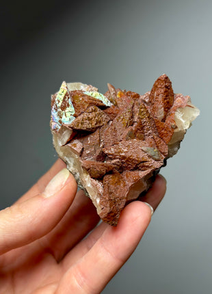 Iridescent Calcite with Chalcopyrite from Moldova