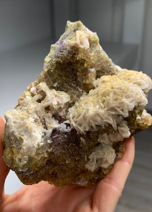 Yellow Fluorite with White Dolomite - From Spain