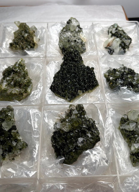 9 Pieces ! High Grade Green Epidote with Quartz Lot