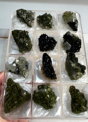 12 Pieces ! High Grade Green Epidote with Quartz Lot