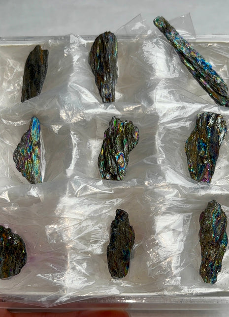 9 Pieces ! Iridescent Rainbow Hematite Lot. 1992 find