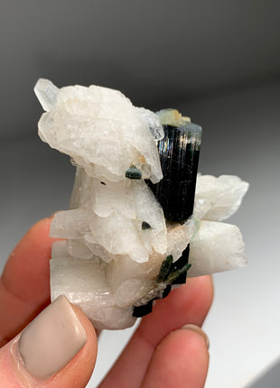 Lustrous Green Tourmaline with Albite - 345 Carats