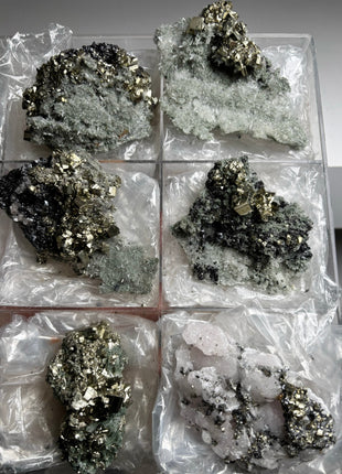 6 Pieces ! Lustrous Pyrite with Quartz Lot