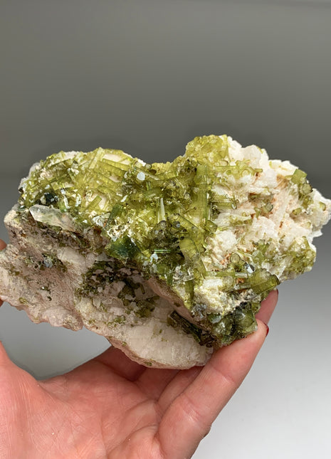 Wow ! Green Tourmaline Crystals Cluster