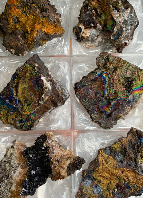 Very High Grade Rainbow Goethite Lot 🌈 From M. San Valentin, Spain 6 Pieces !