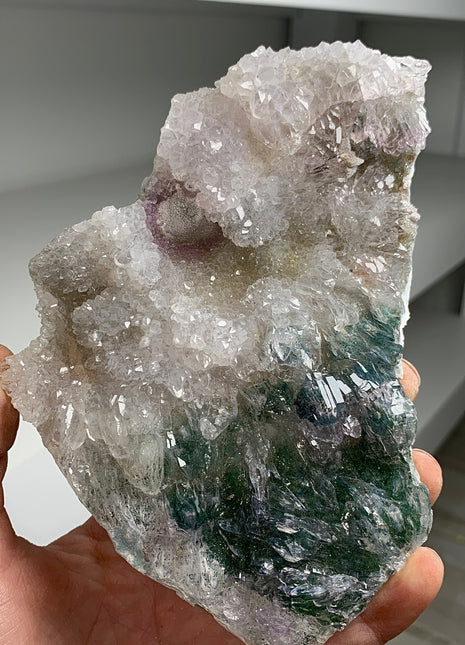 Amethyst Flower with Green Chalcedony - From Rio Do Sul, Brazil