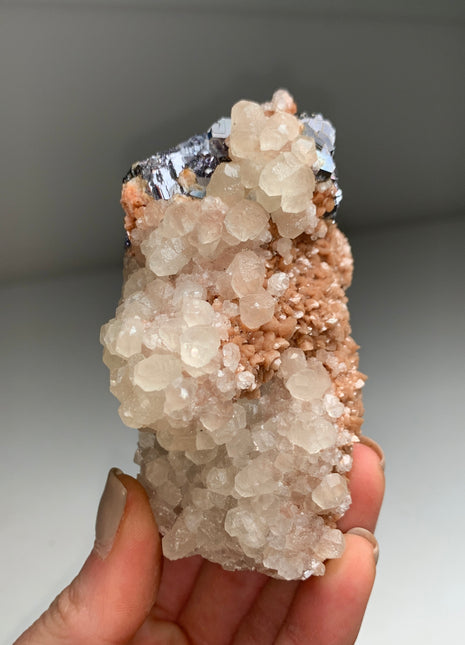 Rare Pink Rhodocrosite with Calcite and Galena - From Trepca mine
