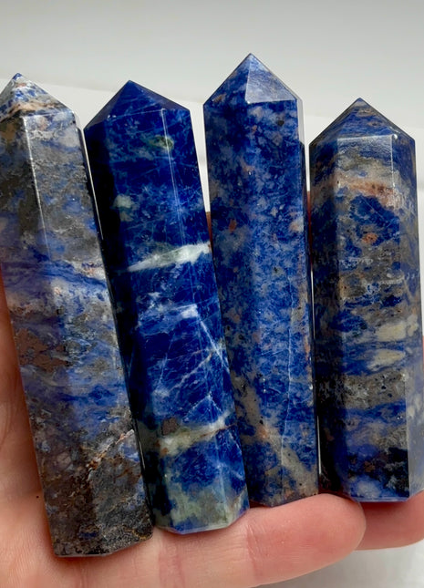 4 Piece Lot ! Blue Sodalite Towers
