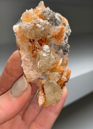 Amazing Cerussite ! With Orange Barite Flowers