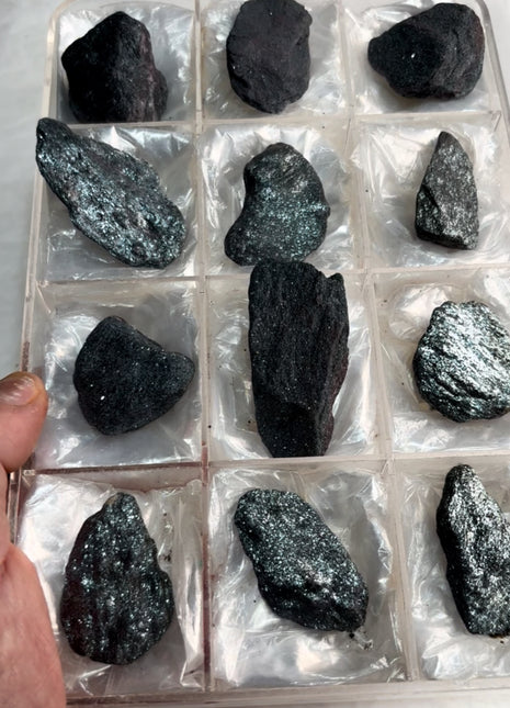 12 Pieces !  Specular Hematite lot - From Champion mine