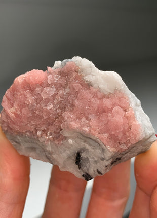 Pink Rhodocrosite Flowers with Quartz
