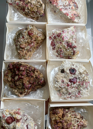Raspberry Grossular Garnet Specimens Lot ! 8 Pieces