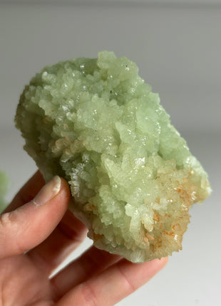 4 Pieces ! Druzy Apple Green Prehnite Lot - big size