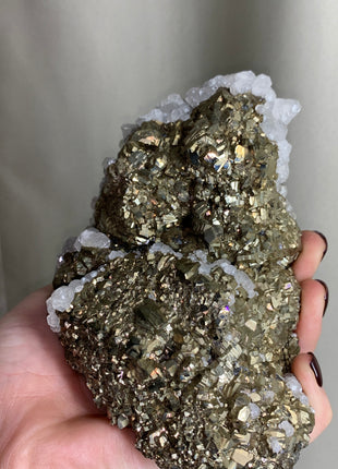 Step-wise Pyrite w/ Beautiful Calcite - From Trepca Mine, Kosovo