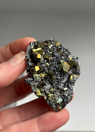 9 Pieces ! Pyrite with Sphalerite and Quartz Lot