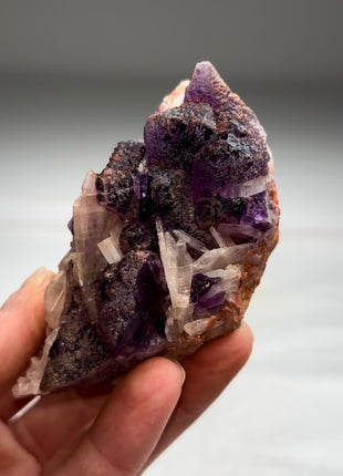Unusual ! Purple Fluorite with Barite