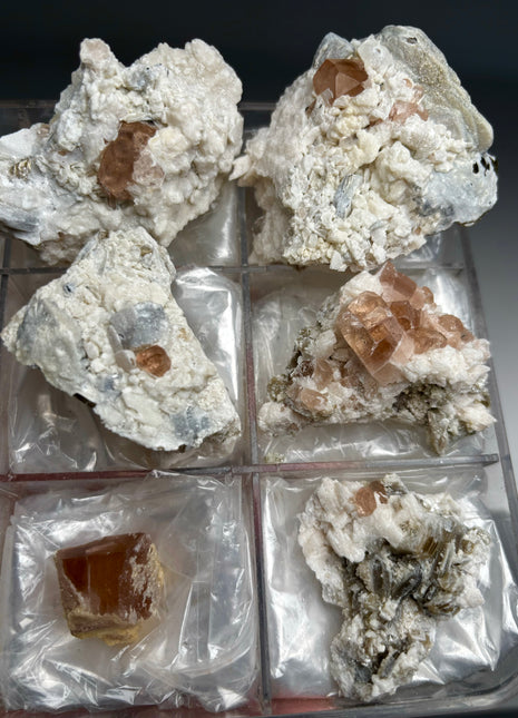 6 Pieces ! Champagne Topaz with Feldspar Lot