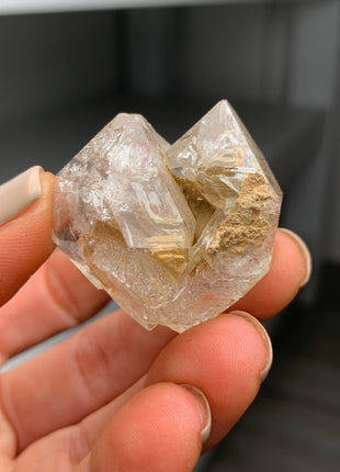 Window Quartz Crystals with Clay Inclusions Lot - 9 Pieces !