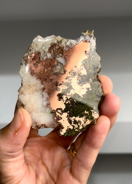 Copper Ore with Quartz Slab - From Keweenaw Peninsula, Michigan