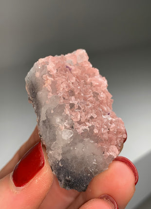 Pink Rhodocrosite with Glittery Quartz