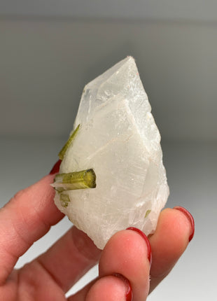 Green Tourmaline with Quartz