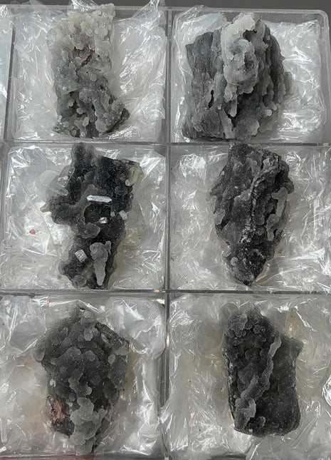 6 Pieces ! Druzy Blue Chalcedony with Apophyllite Lot
