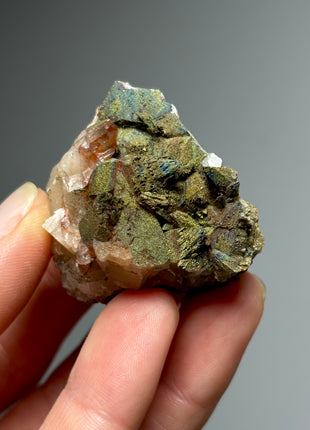 Iridescent Calcite with Chalcopyrite from Moldova