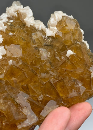 Cubic Yellow Fluorite with White Dolomite - From Spain