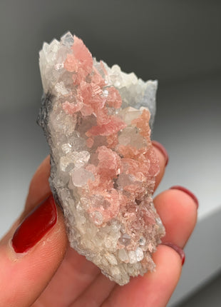 Pink Rhodocrosite Flowers with Quartz