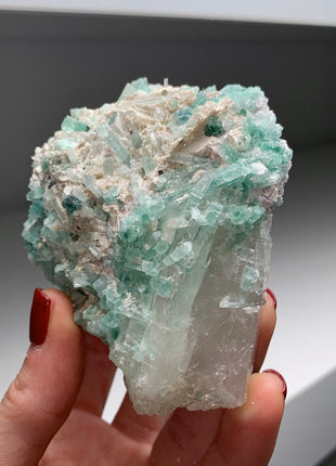 Blue Tourmaline with Quartz and Lepidolite