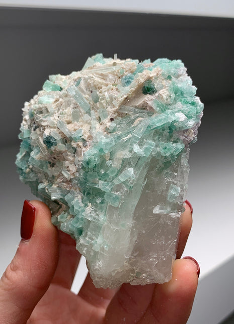 Blue Tourmaline with Quartz and Lepidolite