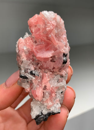 Pink Rhodocrosite with Quartz