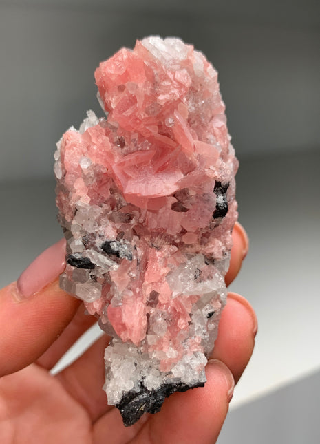 Pink Rhodocrosite with Quartz