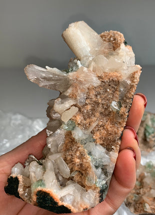 Wow !! Orange Heulandite with Green Apophyllite and Cream Stilbite Lot - 4 Pieces ✨