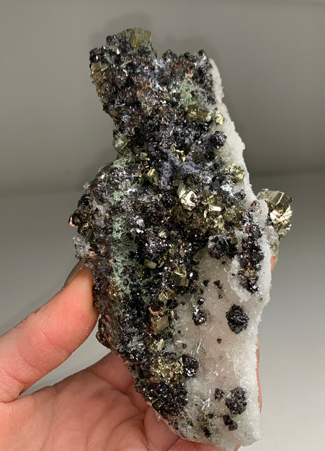 Both-sided ! Pyrite and Galena with Quartz - From Rhodope Mountains, Bulgaria